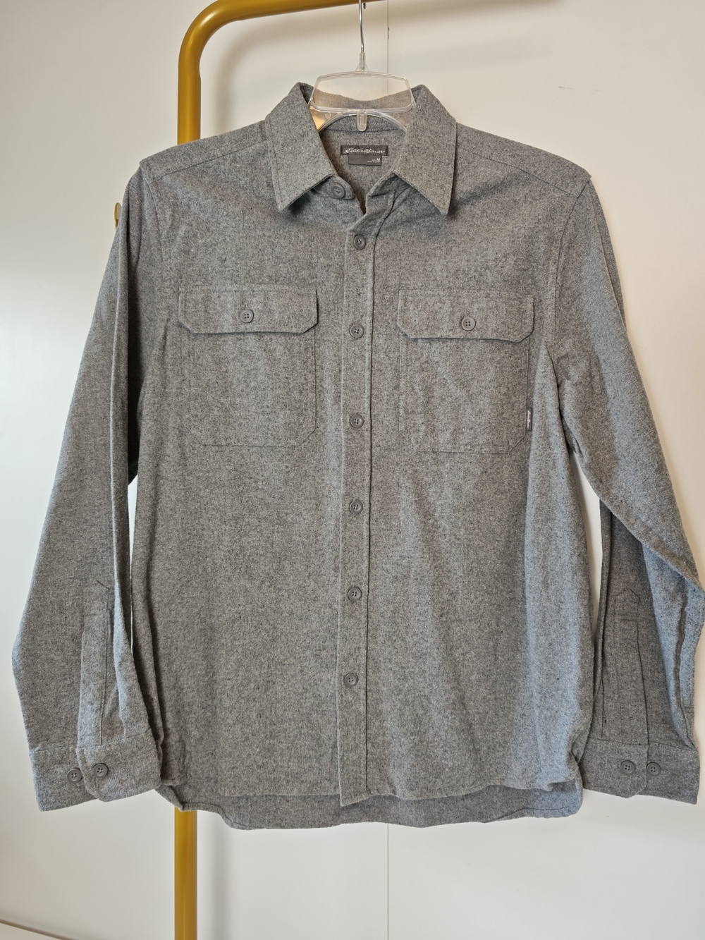 Eddie Bauer Mens Gray Button Up Utility Shirt Jacket 1624871 Medium